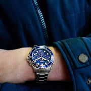  Shop Authentic Fossil FB-03 Chronograph Blue Dial Silver Steel Strap Watch for Men - FS5724 - Luxxuri