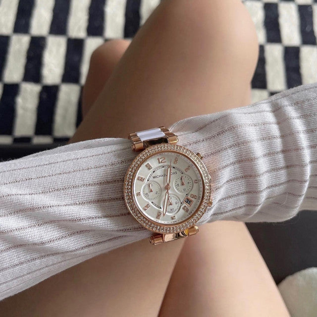  Shop Authentic Michael Kors Parker White Dial Two Tone Steel Strap Watch for Women - MK5774 - Luxxuri