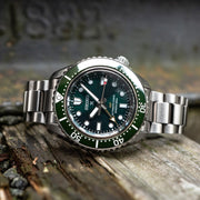  Shop Authentic Seiko Prospex GMT Divers Automatic Marine Green Dial Silver Steel Strap Watch For Men - SPB381J1 - Luxxuri