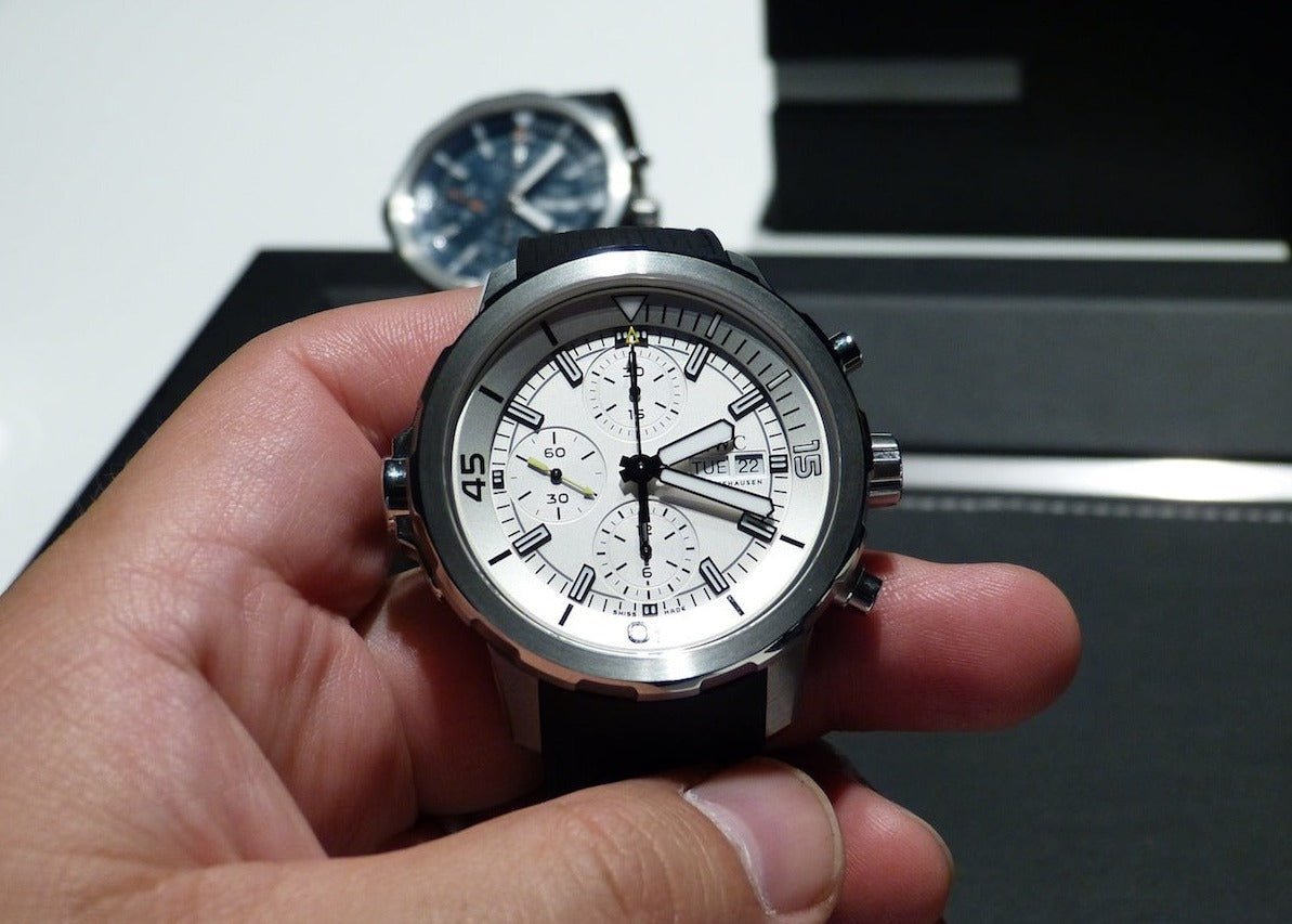  Shop Authentic IWC Aquatimer Chronograph White Dial Black Rubber Strap Watch for Men - IW376801 - Luxxuri