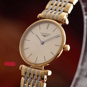  Shop Authentic Longines La Grande Classique Quartz Gold Dial Two Tone Mesh Bracelet Watch for Women - L4.209.2.32.7 - Luxxuri