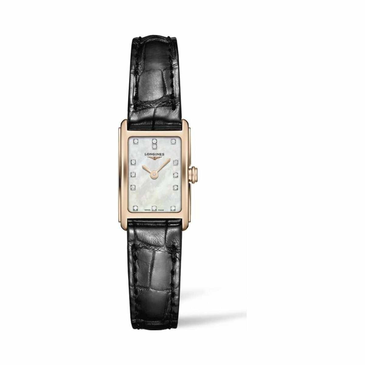  Shop Authentic Longines Dolcevita Diamonds Mother of Pearl White Dial Black Leather Strap Watch for Women - L5.258.8.87.0 - Luxxuri
