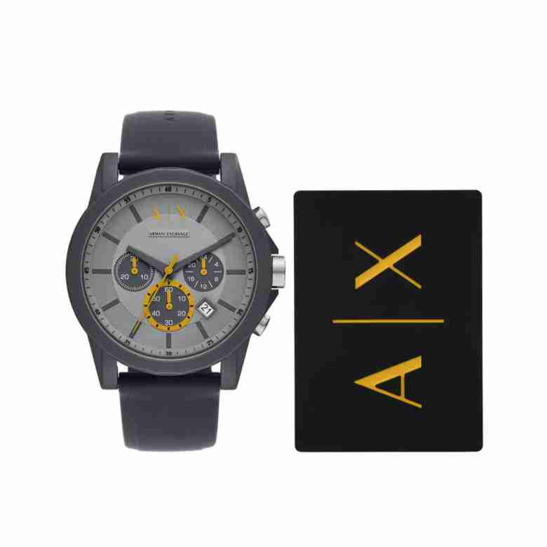  Shop Authentic Armani Exchange Outerbanks Chronograph Grey Dial Grey Silicone Strap Watch For Men - AX7123 - Luxxuri