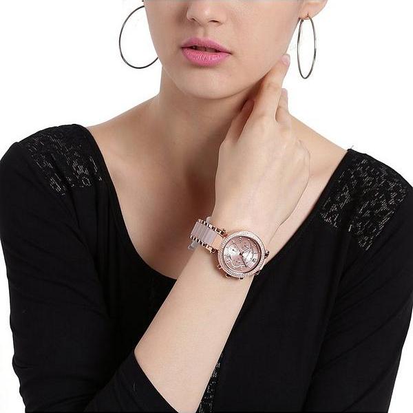  Shop Authentic Michael Kors Parker Pink Dial Two Tone Steel Strap Watch for Women - MK5896 - Luxxuri