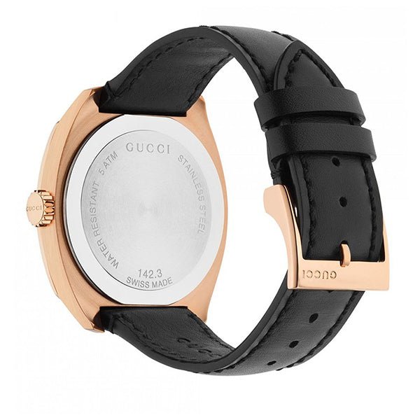  Shop Authentic Gucci GG2570 Quartz Black Dial Black Leather Strap Watch For Women - YA142407 - Luxxuri