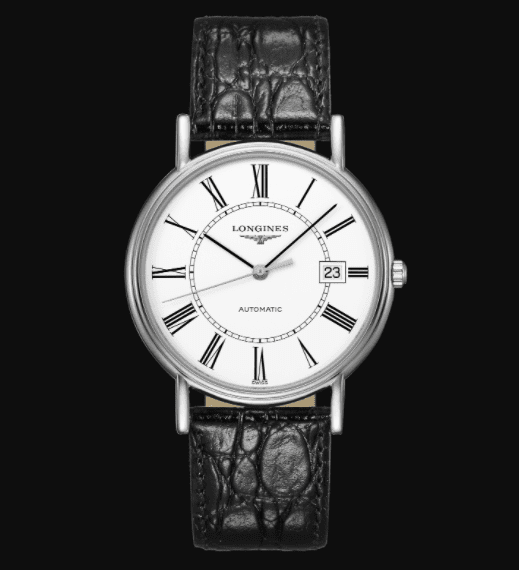  Shop Authentic Longines Presence 38.5mm Automatic White Dial Black Leather Strap Watch for Men - L4.921.4.11.2 - Luxxuri