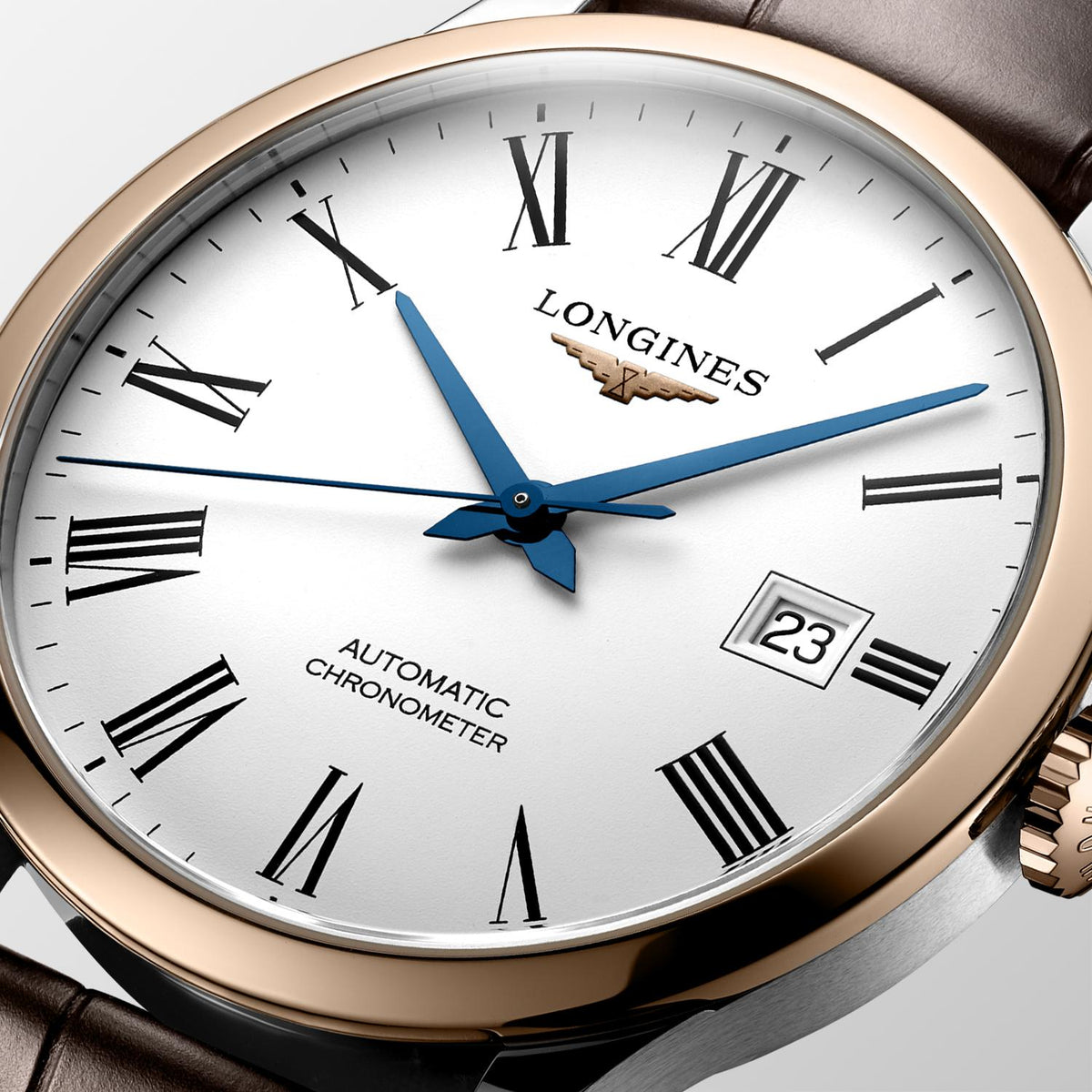  Shop Authentic Longines Record Automatic 18K Pink Gold Watch for Men - L2.821.5.11.7 - Luxxuri