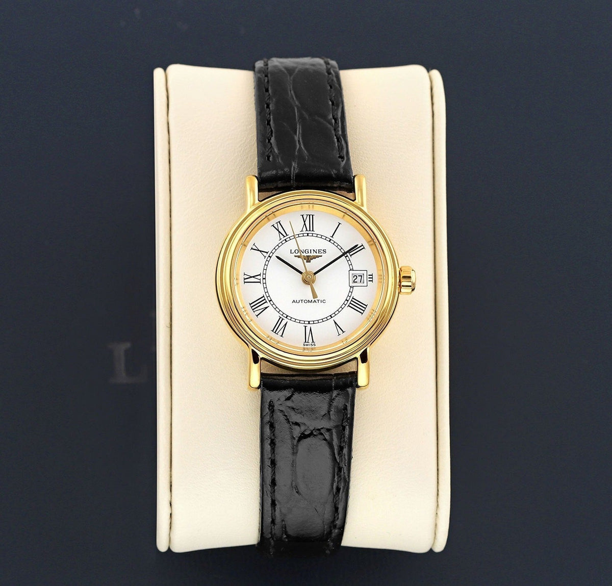  Shop Authentic Longines Presence Automatic White Dial Black Watch for Women - L4.321.2.11.2 - Luxxuri