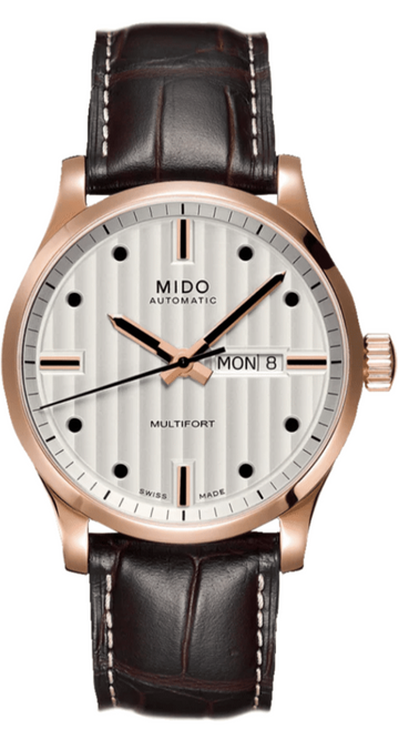  Shop Authentic Mido Multifort Automatic Silver Dial Brown Leather Strap Watch For Men - M005.430.36.031.80 - Luxxuri