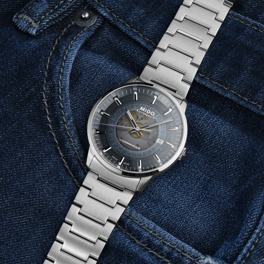  Shop Authentic Mido Commander Automatic Gradient Blue Dial Silver Steel Strap Watch For Men - M021.407.11.411.01 - Luxxuri
