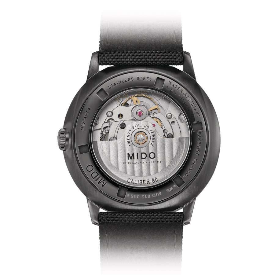  Shop Authentic Mido Commander Automatic Gradient Black Dial Black Nylon Strap Watch For Men - M021.407.37.411.00 - Luxxuri