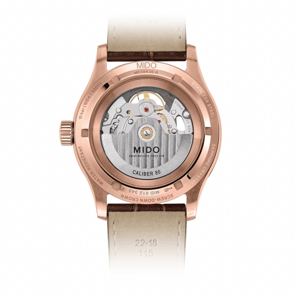 Shop Authentic Mido Multifort Automatic Silver Dial Brown Leather Strap Watch For Men - M005.430.36.031.80 - Luxxuri