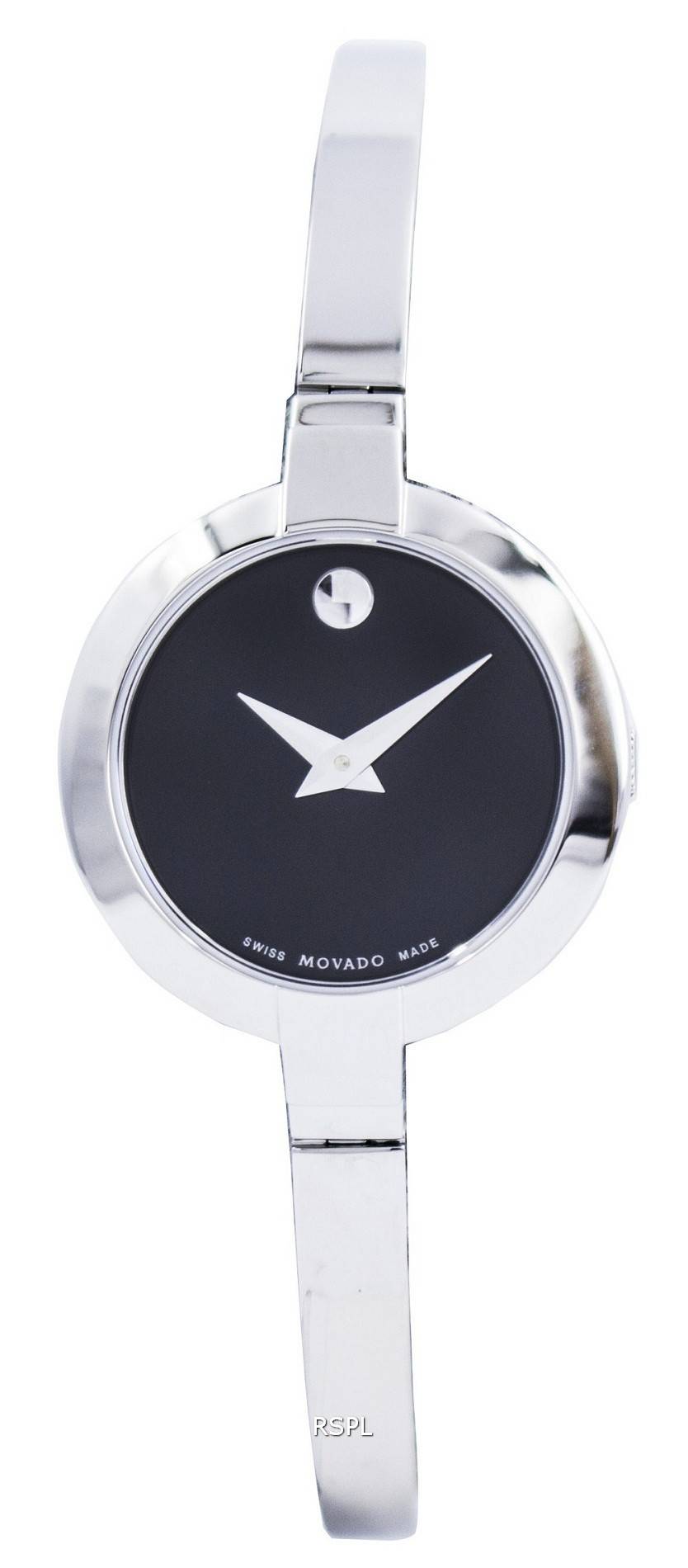  Shop Authentic Movado Bela Black Dial Silver Steel Strap Watch For Women - 0606595 - Luxxuri