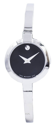  Shop Authentic Movado Bela Black Dial Silver Steel Strap Watch For Women - 0606595 - Luxxuri