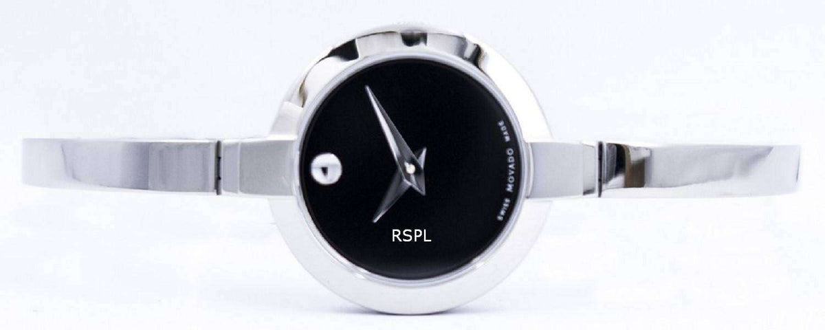  Shop Authentic Movado Bela Black Dial Silver Steel Strap Watch For Women - 0606595 - Luxxuri
