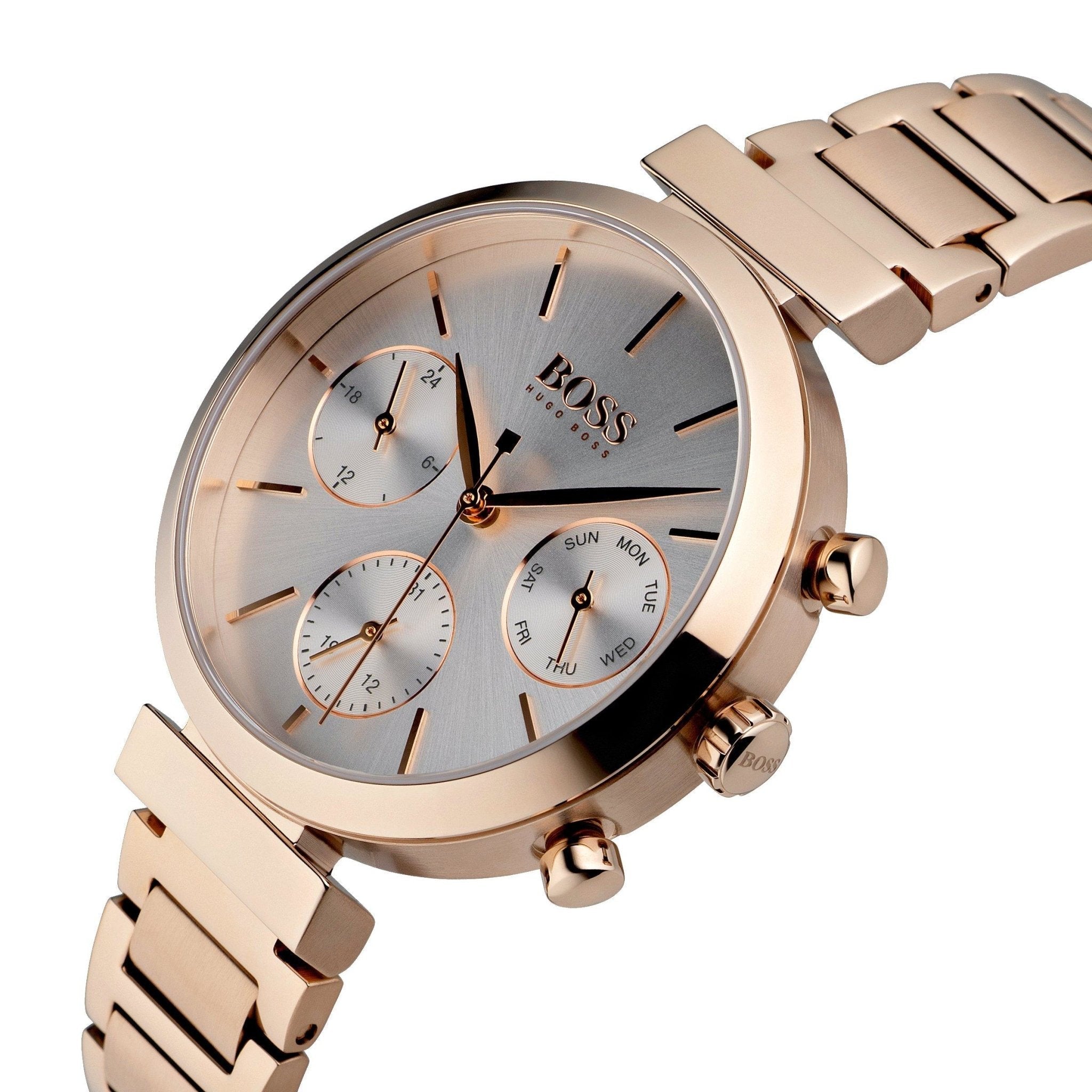  Shop Authentic Hugo Boss Flawless Quartz White Dial Gold Steel Strap Watch for Women -1502531 - Luxxuri