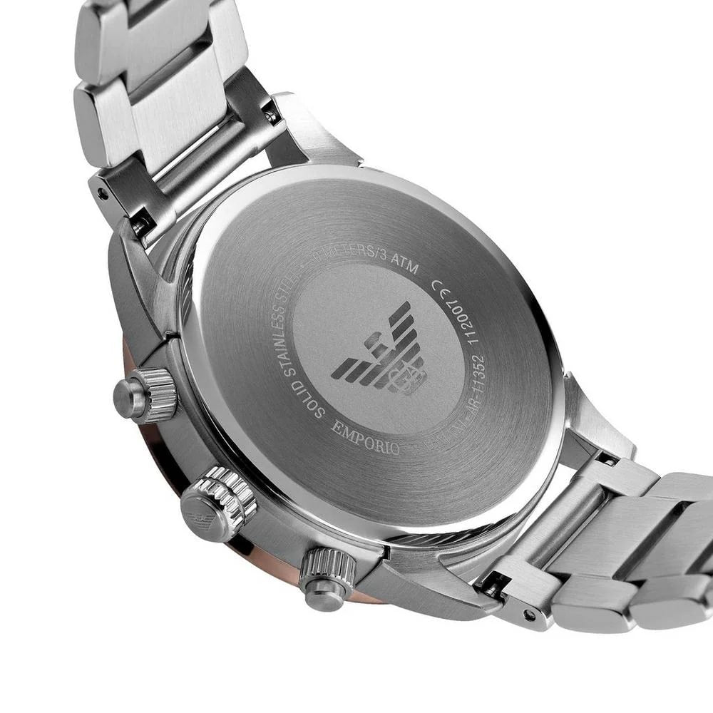  Shop Authentic Emporio Armani Mario Chronograph Beige Dial Silver Steel Strap Watch For Men - AR11352 - Luxxuri