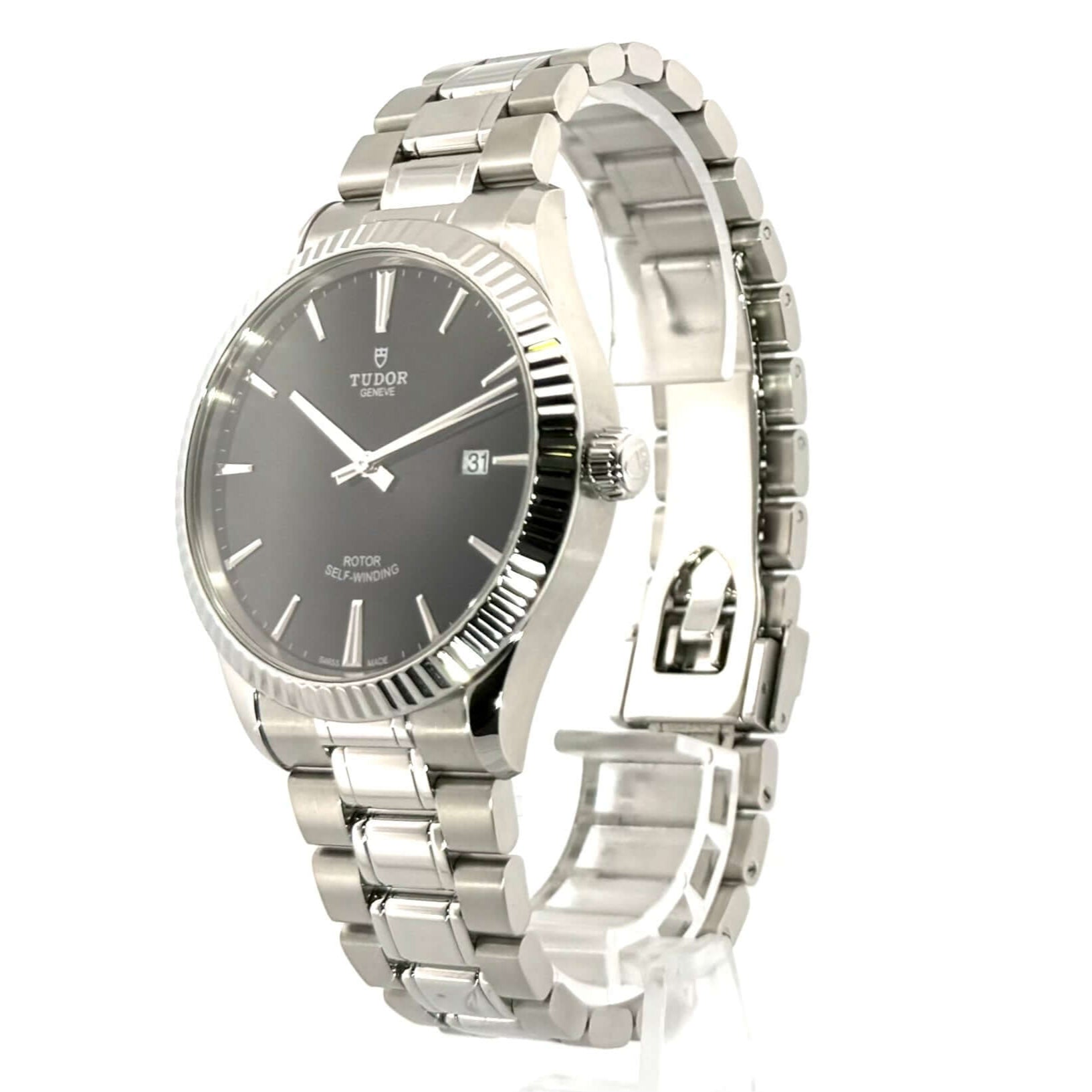  Shop Authentic Tudor Style Automatic Black Dial Silver Steel Strap Watch for Men - M12710-0003 - Luxxuri