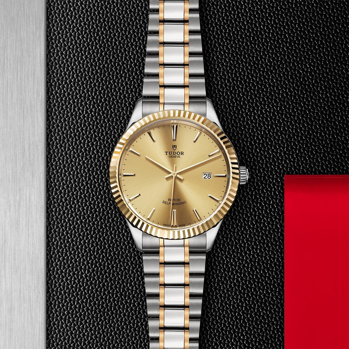  Shop Authentic Tudor Style Automatic Gold Dial Two Tone Steel Strap Watch for Men - M12713-0001 - Luxxuri