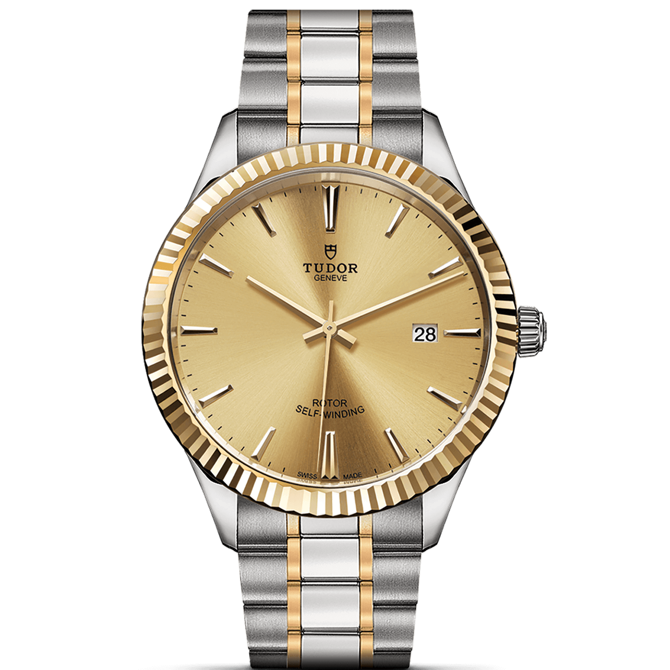  Shop Authentic Tudor Style Automatic Gold Dial Two Tone Steel Strap Watch for Men - M12713-0001 - Luxxuri
