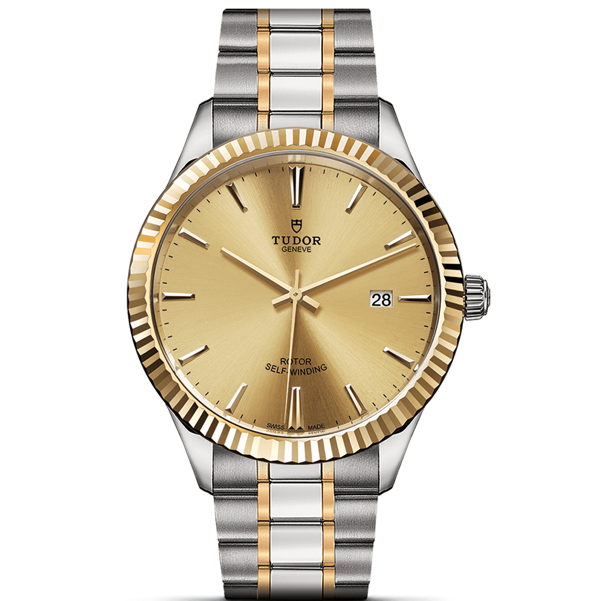  Shop Authentic Tudor Style Automatic Gold Dial Two Tone Steel Strap Watch for Men - M12713-0001 - Luxxuri
