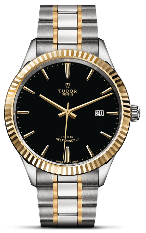  Shop Authentic Tudor Style Automatic Black Dial Two Tone Steel Strap Watch for Men - M12713-0005 - Luxxuri