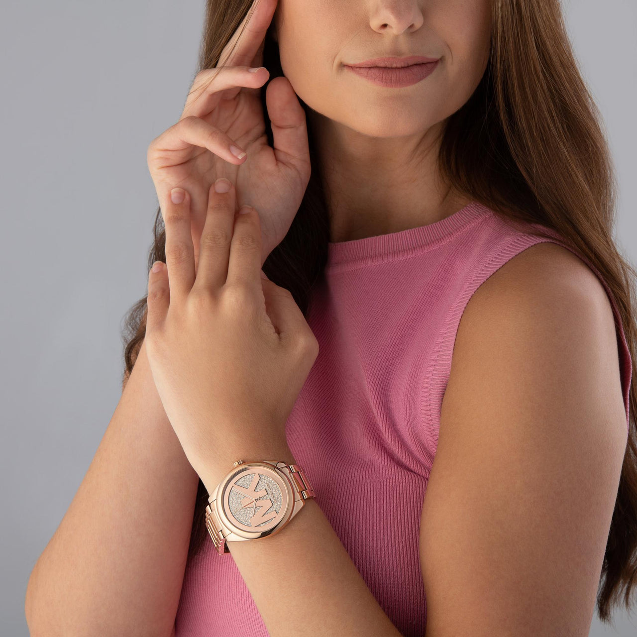  Shop Authentic Michael Kors Janelle Quartz Crystals Rose Gold Dial Rose Gold Steel Strap Watch For Women - MK7312 - Luxxuri