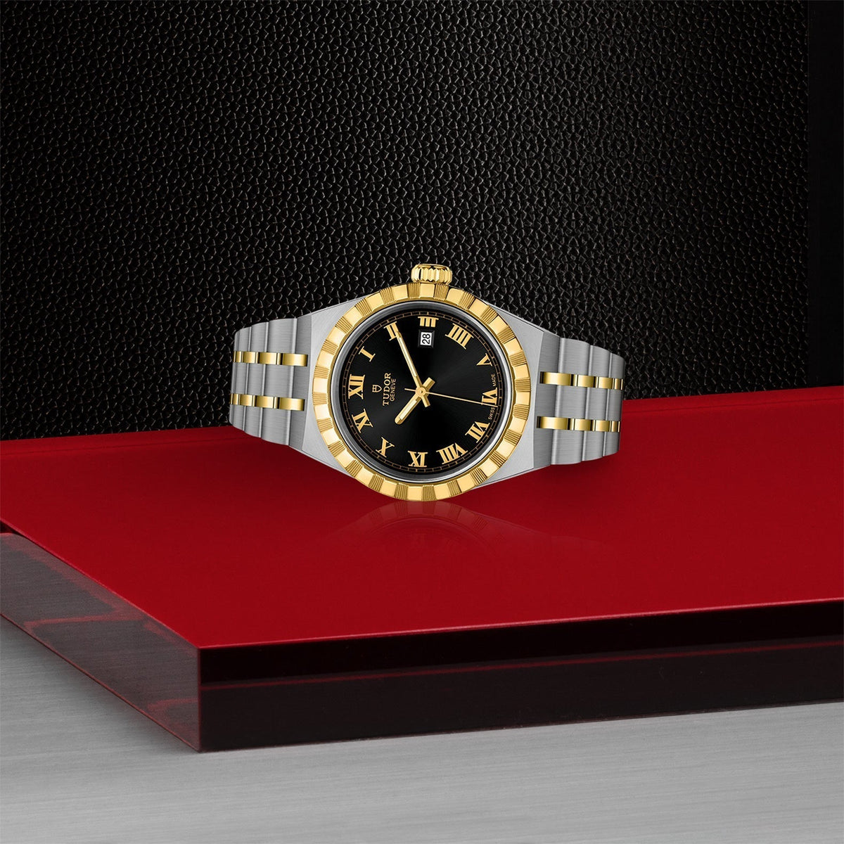  Shop Authentic Tudor Royal Automatic Black Dial Two Tone Steel Strap Watch for Men - M28603-0003 - Luxxuri