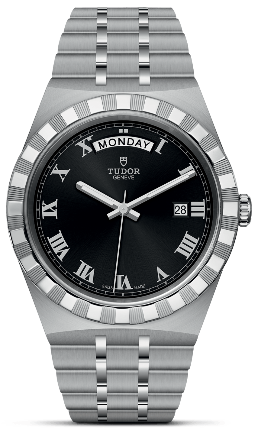  Shop Authentic Tudor Royal Automatic Black Dial Silver Steel Strap Watch for Men - M28600-0003 - Luxxuri