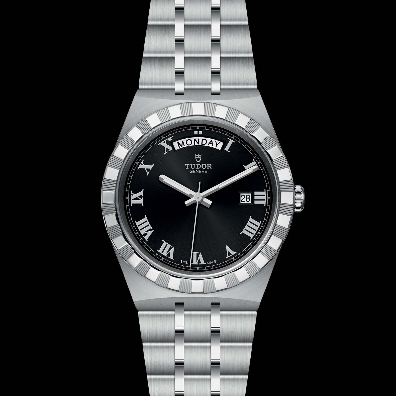  Shop Authentic Tudor Royal Automatic Black Dial Silver Steel Strap Watch for Men - M28600-0003 - Luxxuri