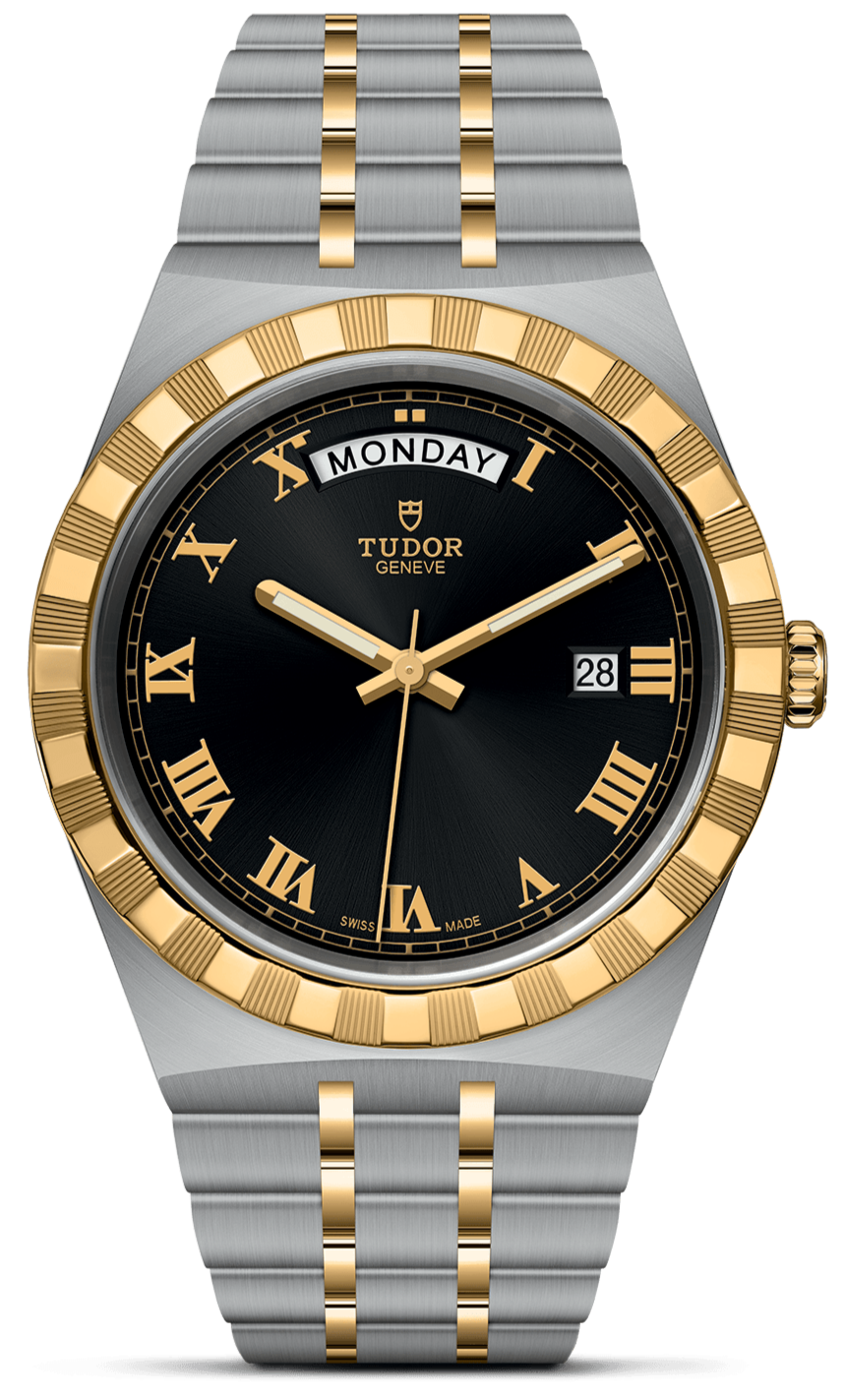  Shop Authentic Tudor Royal Automatic Black Dial Two Tone Steel Strap Watch for Men - M28603-0003 - Luxxuri