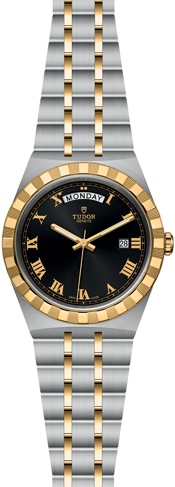  Shop Authentic Tudor Royal Automatic Black Dial Two Tone Steel Strap Watch for Men - M28603-0003 - Luxxuri