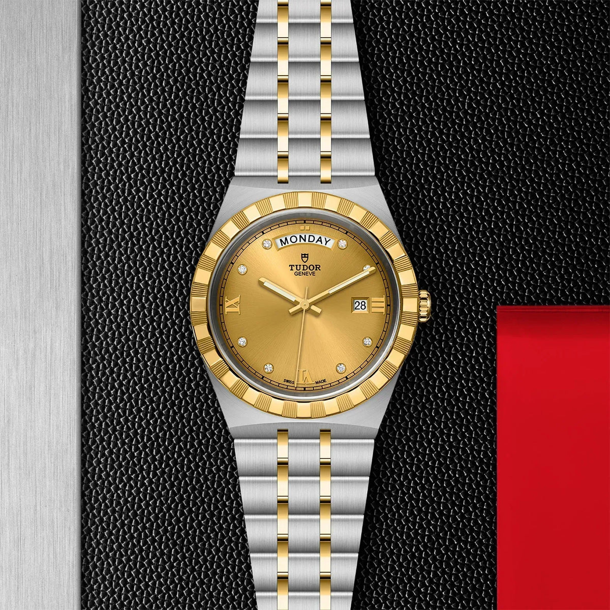  Shop Authentic Tudor Royal Automatic Diamonds Gold Dial Two Tone Steel Strap Watch for Men - M28603-0006 - Luxxuri