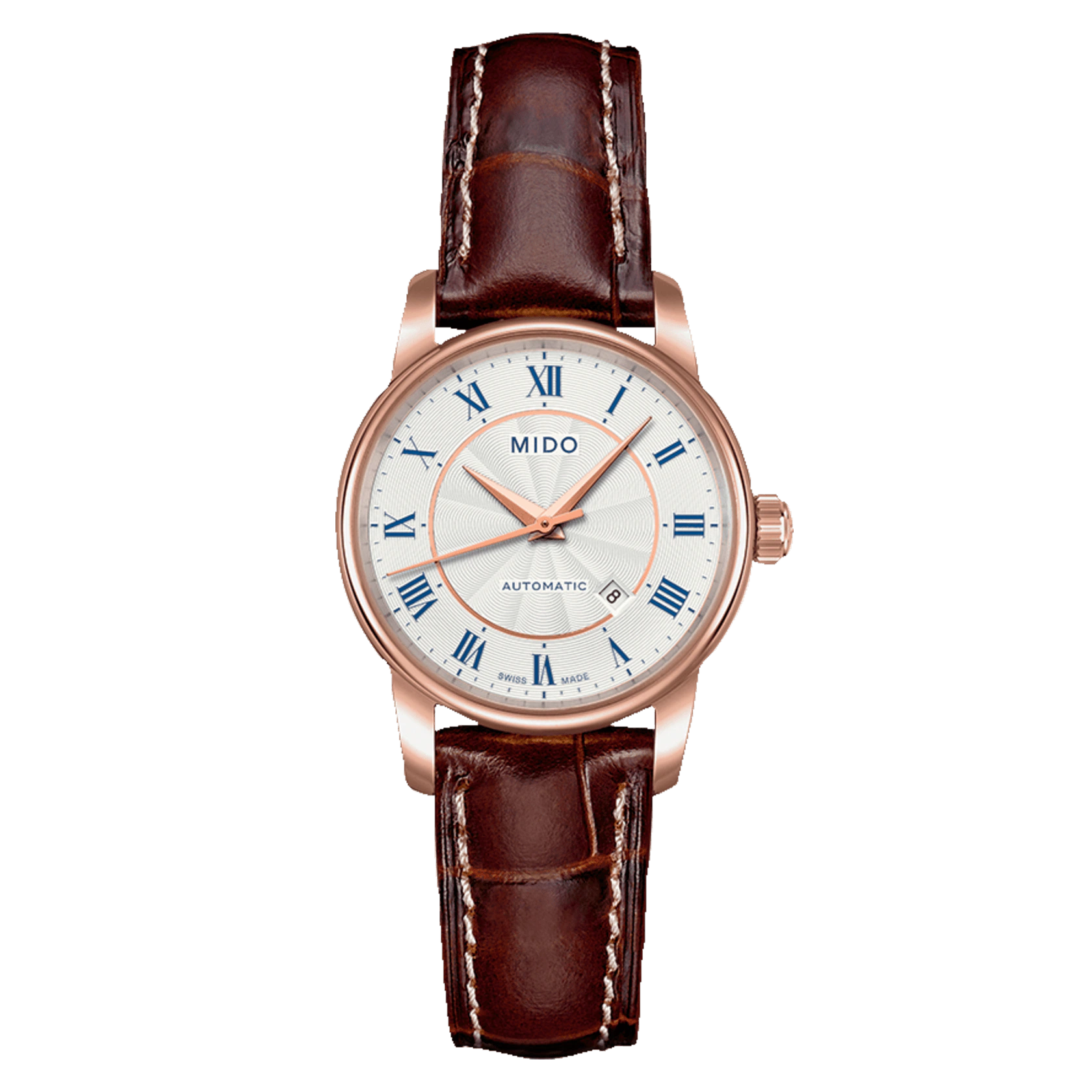  Shop Authentic Mido Baroncelli III Automatic Silver Dial Brown Leather Strap Watch For Men - M8600.2.21.8 - Luxxuri