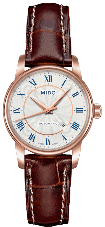  Shop Authentic Mido Baroncelli III Automatic Silver Dial Brown Leather Strap Watch For Women - M7600.2.21.8 - Luxxuri