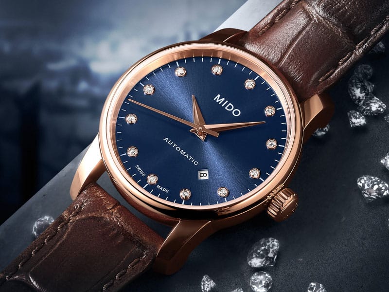  Shop Authentic Mido Baroncelli Automatic Midnight Blue Dial Brown Leather Strap Watch For Women - M7600.3.65.8 - Luxxuri