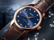  Shop Authentic Mido Baroncelli Automatic Midnight Blue Dial Brown Leather Strap Watch For Women - M7600.3.65.8 - Luxxuri