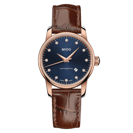  Shop Authentic Mido Baroncelli Automatic Midnight Blue Dial Brown Leather Strap Watch For Women - M7600.3.65.8 - Luxxuri