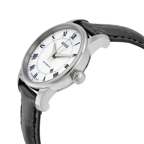 Shop Authentic Mido Baroncelli III Automatic Silver Dial Black Leather Strap Watch For Women - M7600.4.21.4 - Luxxuri
