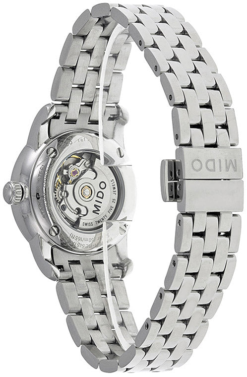  Shop Authentic Mido Baroncelli III Automatic White Dial Silver Steel Strap Watch For Women - M7600.4.26.1 - Luxxuri