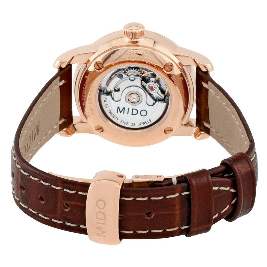  Shop Authentic Mido Baroncelli III Automatic Silver Dial Brown Leather Strap Watch For Women - M7600.2.21.8 - Luxxuri