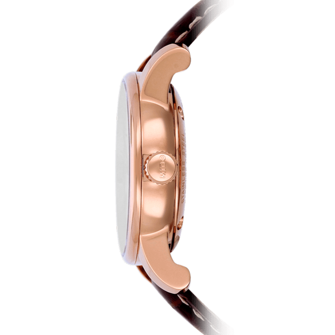  Shop Authentic Mido Baroncelli III Automatic Silver Dial Brown Leather Strap Watch For Women - M7600.2.21.8 - Luxxuri