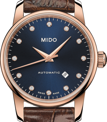  Shop Authentic Mido Baroncelli Automatic Midnight Blue Dial Brown Leather Strap Watch For Women - M7600.3.65.8 - Luxxuri
