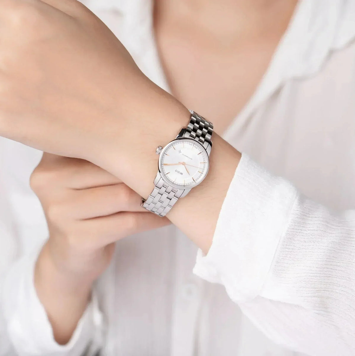 Shop Authentic Mido Baroncelli III Automatic Silver Dial Silver Steel Strap Watch For Women - M7600.4.10.1 - Luxxuri
