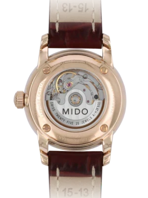  Shop Authentic Mido Baroncelli III Automatic White Dial Brown Leather Strap Watch For Women - M7600.3.26.8 - Luxxuri
