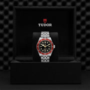 Tudor Black Bay Black Dial Silver Steel Strap Watch for Men - M7941A1A0RU-0003