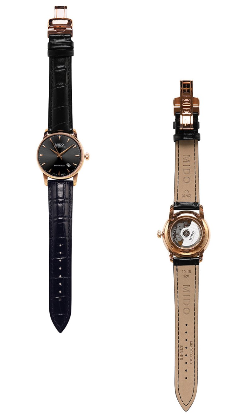  Shop Authentic Mido Baroncelli III Automatic Grey Dial Black Leather Strap Watch For Men - M8600.3.13.4 - Luxxuri