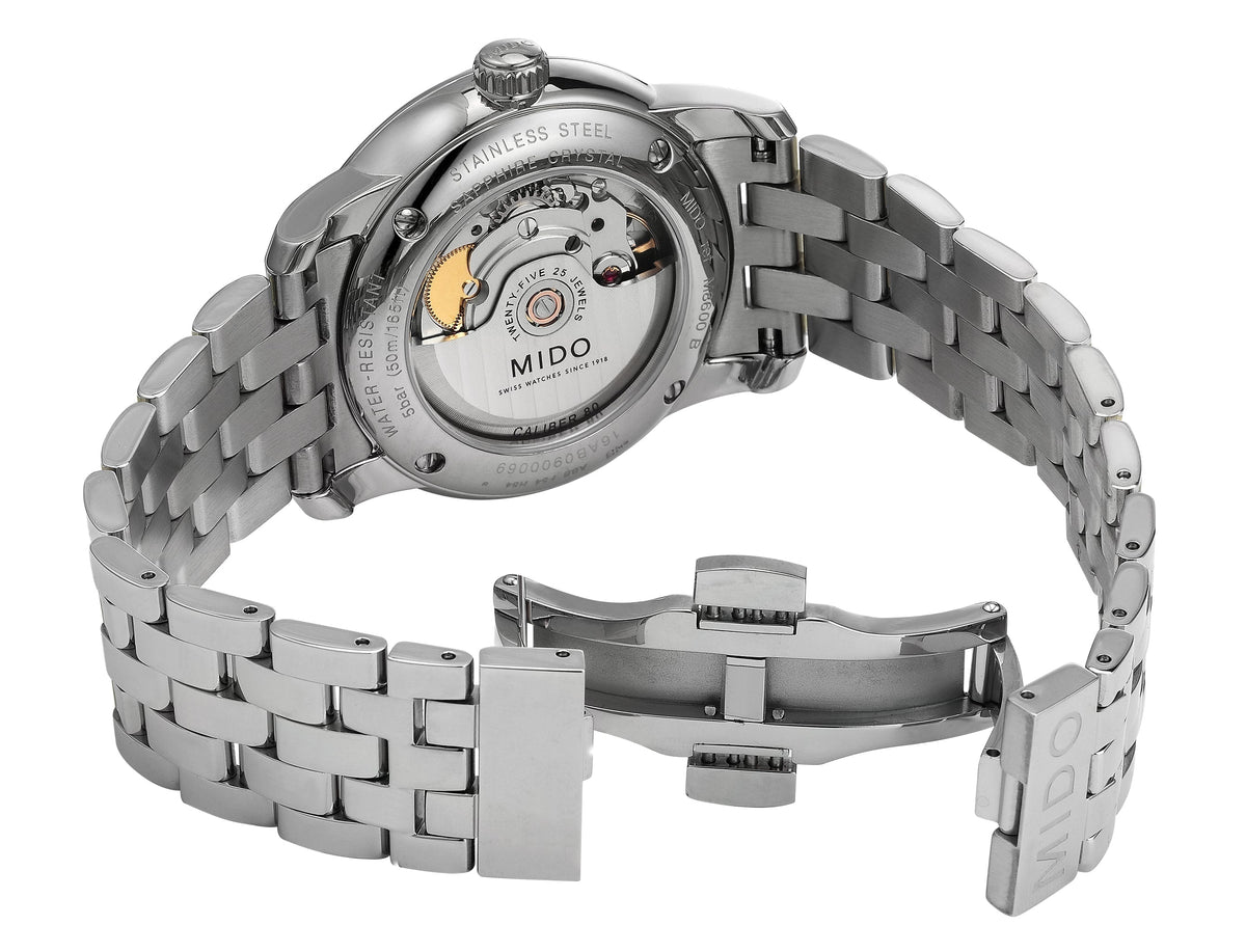  Shop Authentic Mido Baroncelli Ii Automatic Black Dial Silver Steel Strap Watch For Men - M8600.4.18.1 - Luxxuri