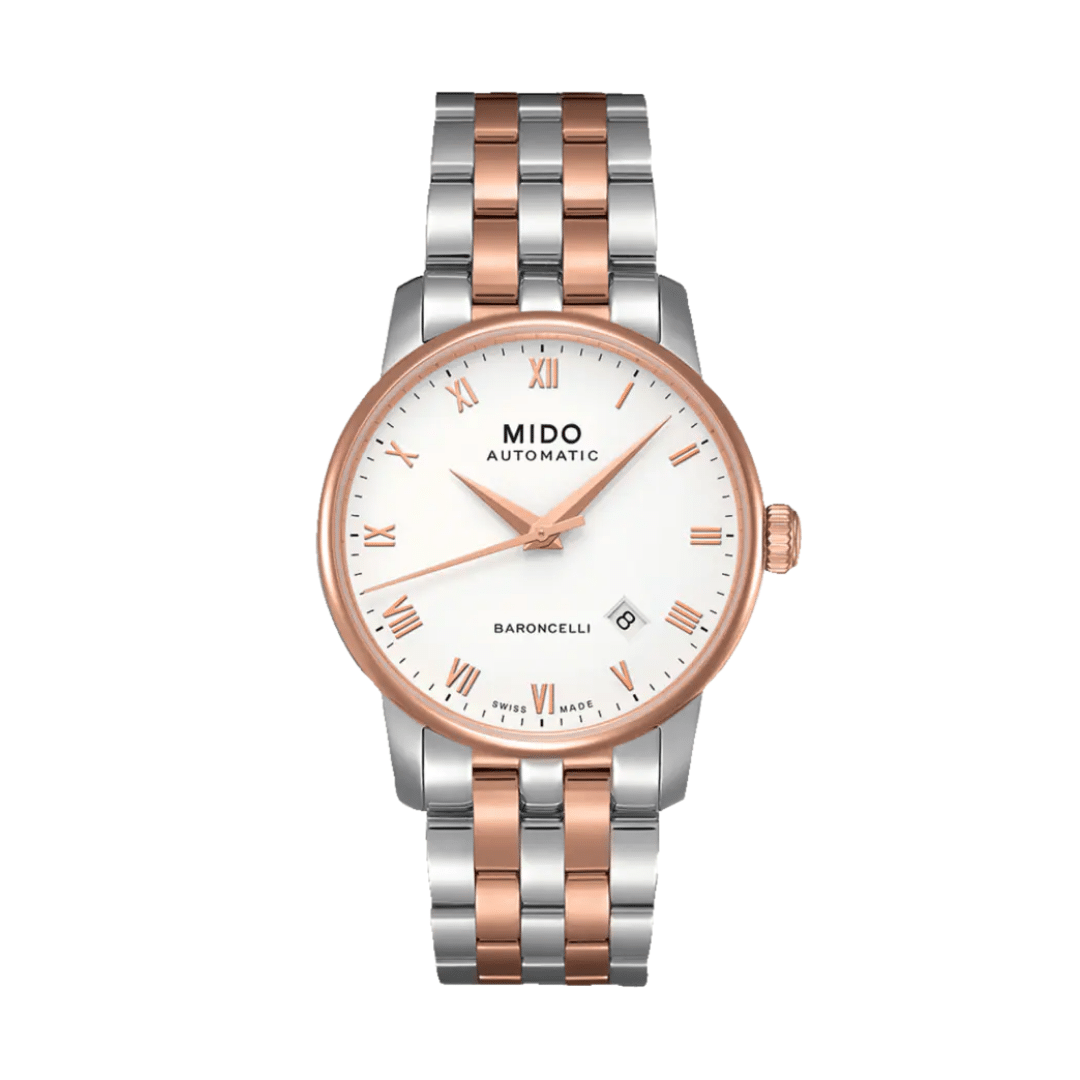  Shop Authentic Mido Baroncelli Automatic White Dial Two Tone Steel Strap Watch For Women - M8600.9.N6.1 - Luxxuri