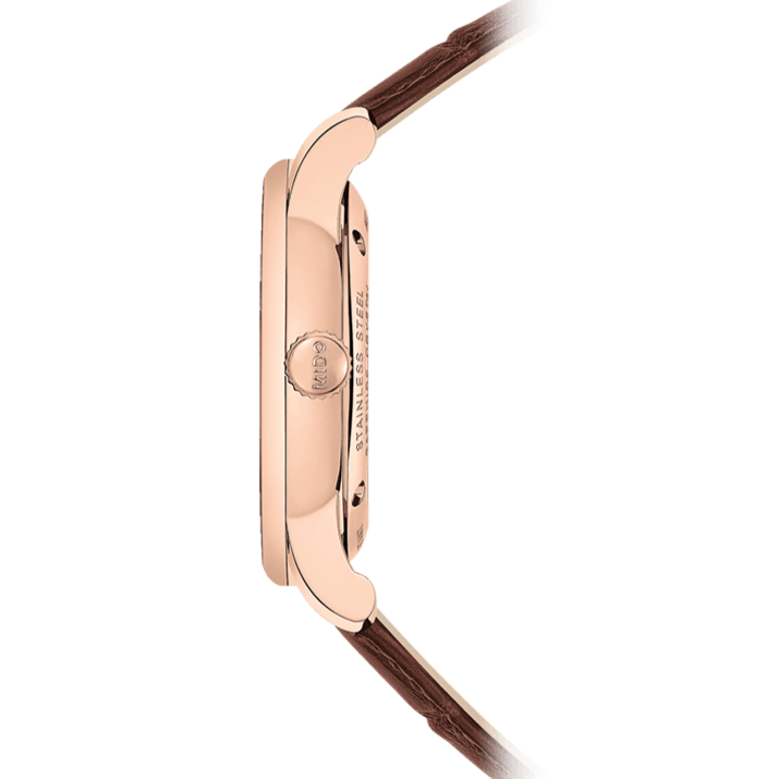  Shop Authentic Mido Baroncelli III Automatic Diamonds Brown Dial Brown Leather Strap Watch For Women - M7600.3.64.8 - Luxxuri